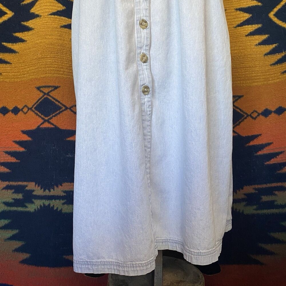 Vintage 80’s Fads Cotton Button Up Dress. Pockets. Large. Boho. Casual. - Picture 2 of 14